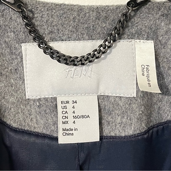 H&M Gray 3/4 Coat Sz 4 - Picture 9 of 11